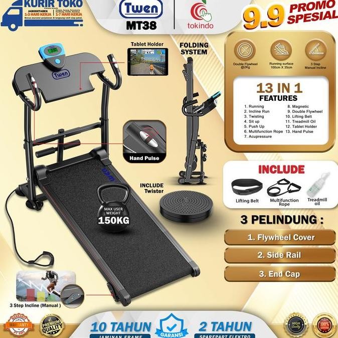 BEBAS ONGKIR - TWEN MT31 MT38 Treadmill Tanpa Listrik Treadmill Manual Treadmill Multifungsi Treadmi