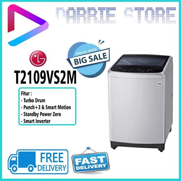 TERBARU - LG T-2109VS2M MESIN CUCI TOP LOADING WASHER T2109 2109VS2M T2109VS2M