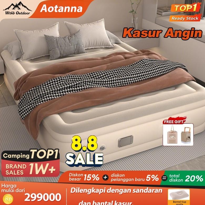kasur angin pompa otomatis outdoor Kasur pompa lipat kasur tiup Queen kasur angin camping perjalanan