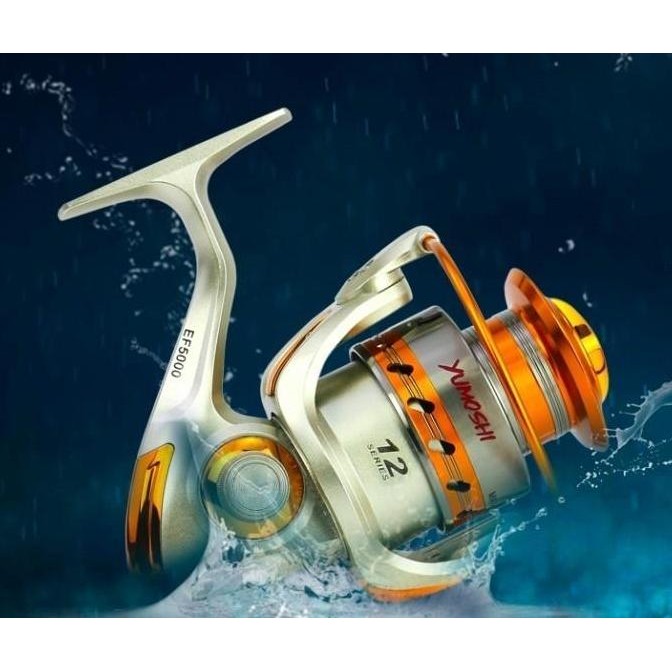 Reel Pancing Yumoshi Ef2000 Spool Metal Warna Gold 12Bb Allshop
