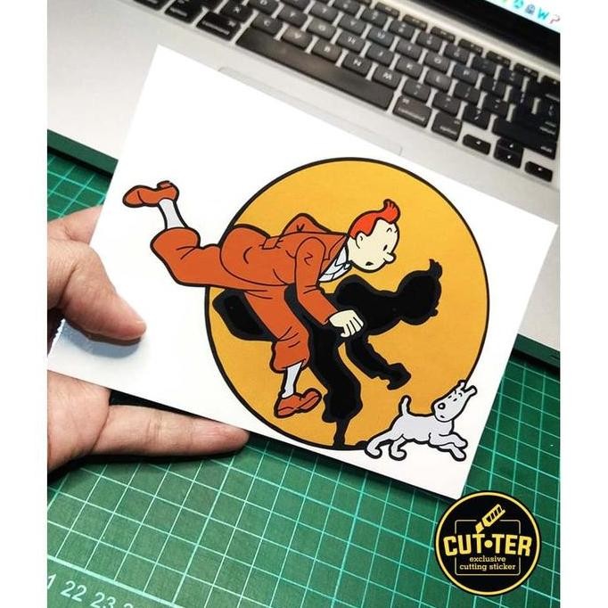 

Cutting Sticker Tintin & Snowy Running