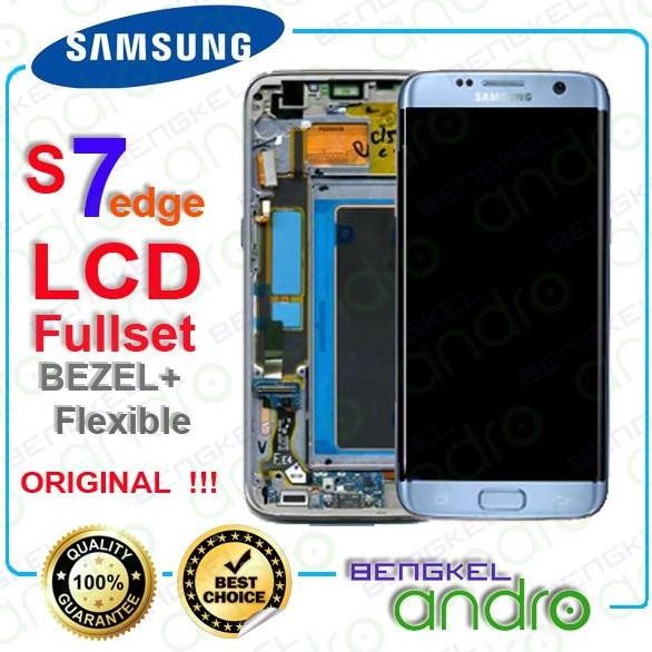 TERMURAH - LCD SAMSUNG S7 edge Blue Coral ORIGINAL
