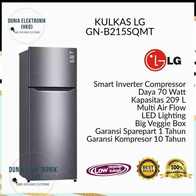 TERLARIS - KULKAS LG GN-B215SQMT LEMARI ES 2 PINTU INVERTER | lg gn b215sqmt