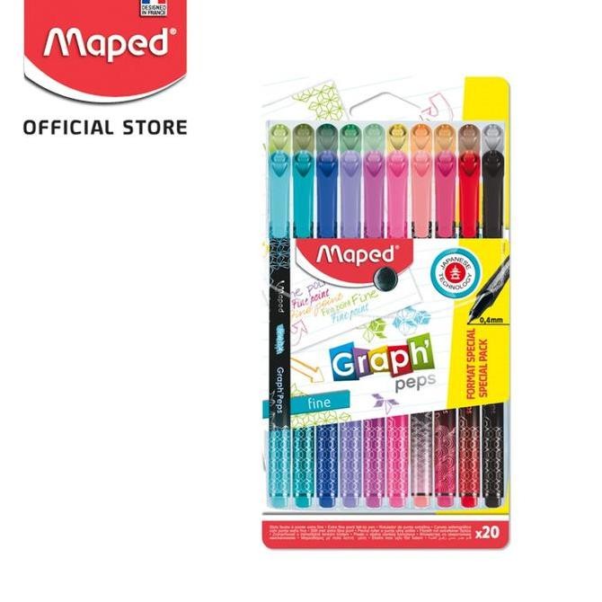 

TERLARIS - Maped Graph Peps Fineliner Premium Pouchx20 Special Pack