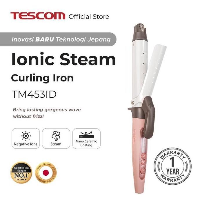 BEBAS ONGKIR - Tescom Ionic Steam Curling Iron/Pengeriting Rambut Dengan Uap TM453ID
