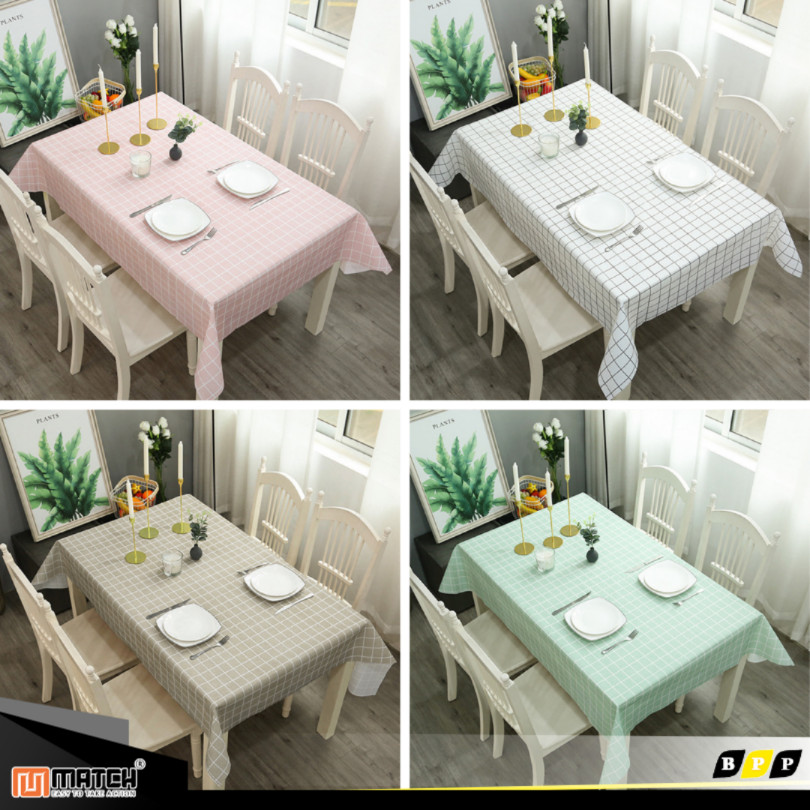 Taplak Meja Anti Air Anti Minyak Bahan PEVA Motif | Alas Taplak Motif Meja Makan Anti Air & Minyak