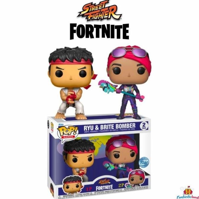 Funko POP Games Street Fighter x Fortnite - Ryu & Brite Bomber 2 Pack