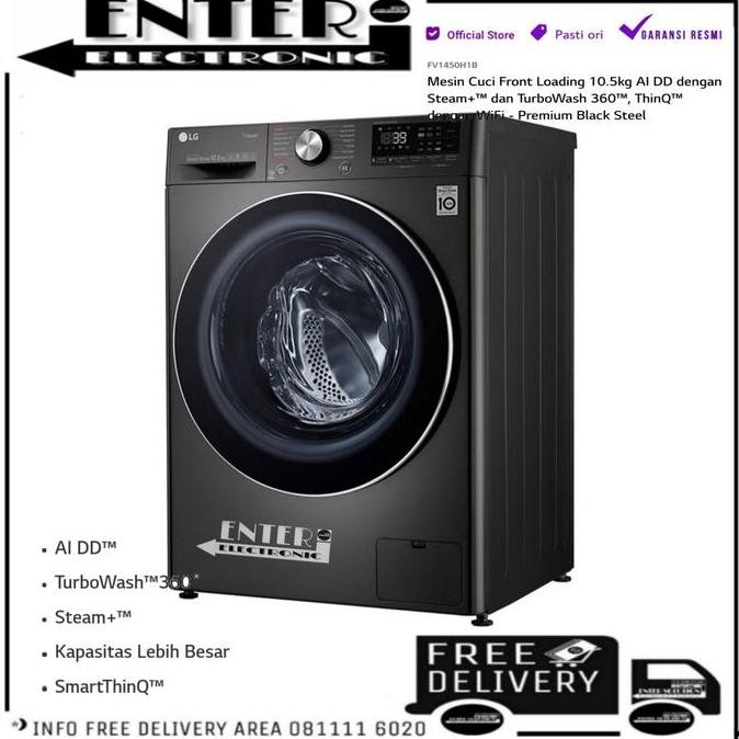 LG FV1450H1B - MESIN CUCI FRONT LOADING 10,5 KG PLUS DRYER FV 1450H1B