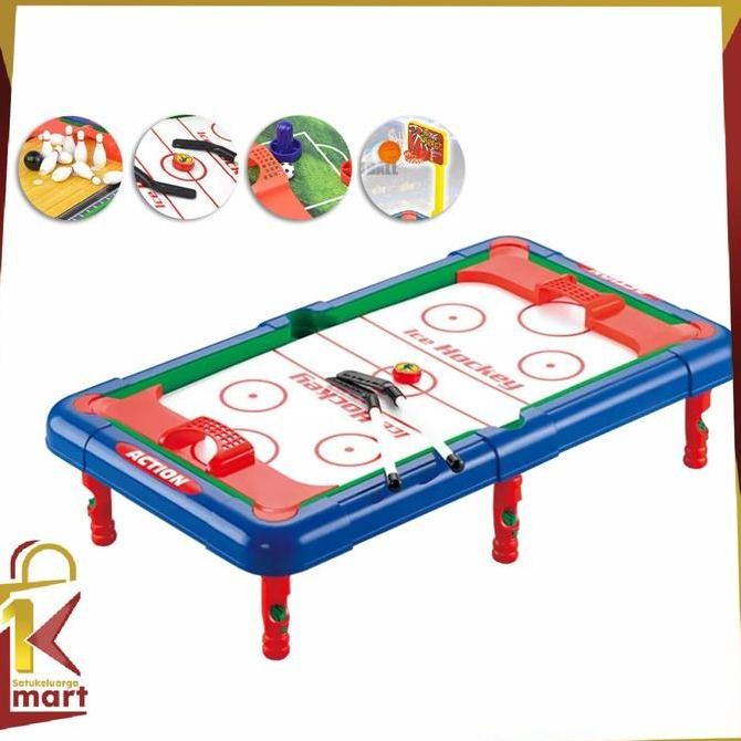 Promo [COD] SM M54 Mainan Anak Laki   Meja Billiar Multifungsi 6 Dalam 1 Bola Kaki Boling Bola Baske