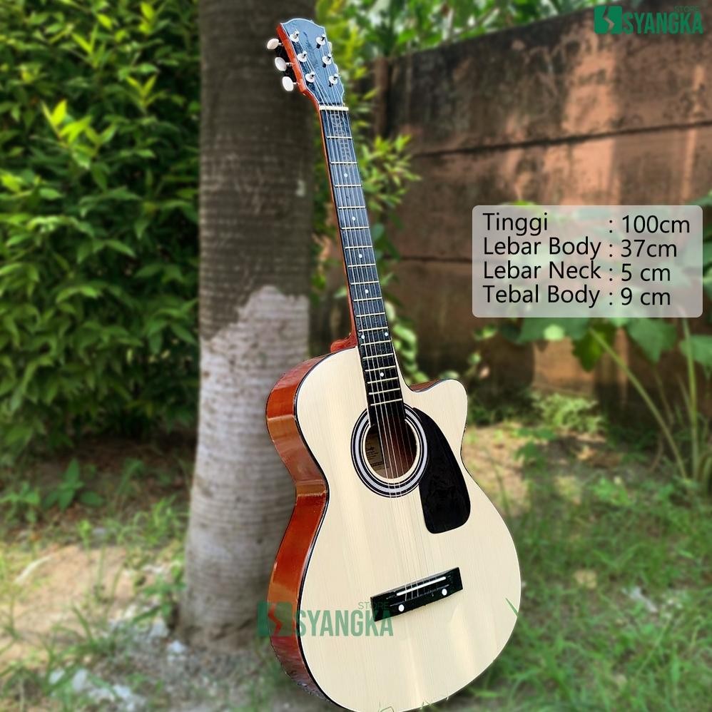 [Cod] Gitar Akustik Yamaha Murah Pemula Custome Gitar Senar String Ceper Berkualitas