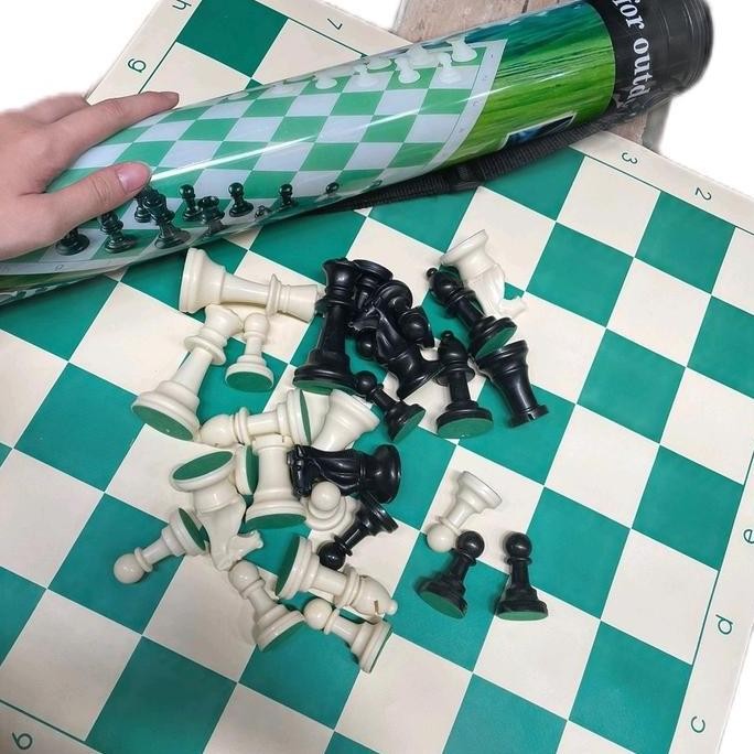 Promo Catur Gulung Portable 1 Set Isi Tas Catur Buah Catur Alas Catur Lengkap COD