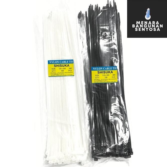 

$$$$] Kabel Ties 3.6 x 300 mm (30 cm) / Kabel Tis Tali Sabuk Pengikat (Isi 100) Hitam Putih