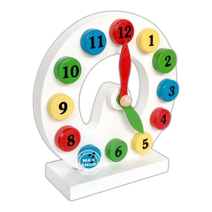 Promo Mainan Edukasi Anak - Mainan Balok Puzzle Kayu - Jam Kayu COD