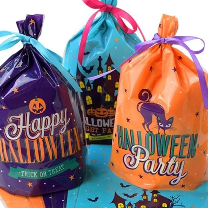 

&<&<&<&] cookie bag Halloween gift kantong plastik bungkus kue 10pcs