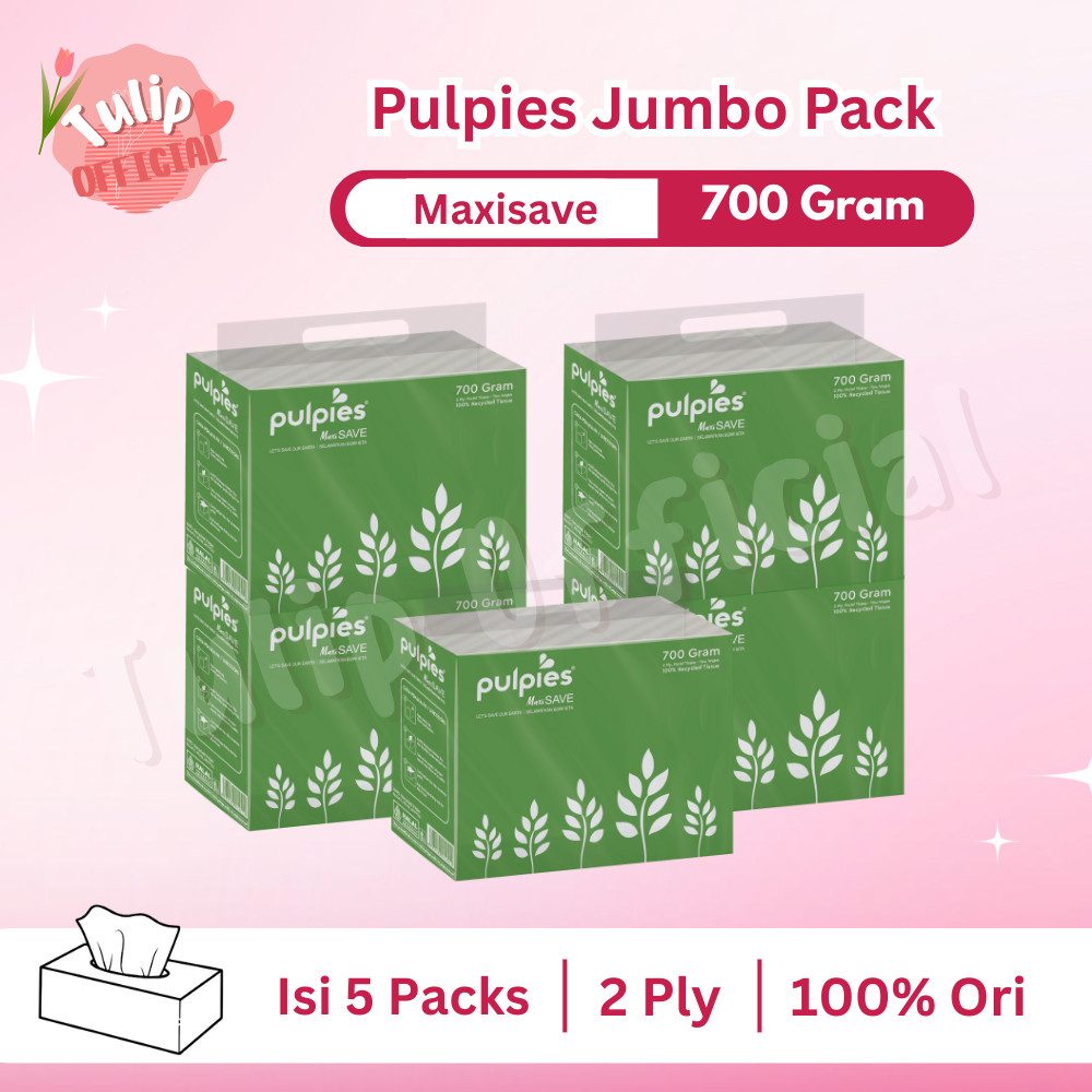 PAKET HEMAT 5 Packs Tissue PULPIES Jumbo Pack Maxisave 700 Gram 2 ply