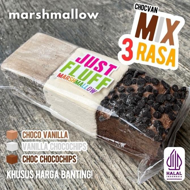 

Marshmallow JustFluff MIX Choco Vanilla [3 Kotak 3 Rasa] [HALAL] [1 PACK]