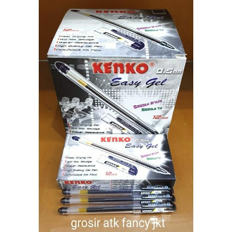 

Diskon ( 12 Buah ) Pulpen Pen Pena Easy Gel Kenko 0.5 Mm Hitam Promo