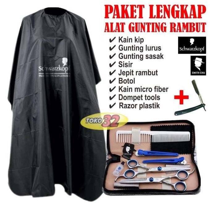 Promo Paket Lengkap Set Alat Cukur Gunting Potong Pangkas Rambut Barbershop COD
