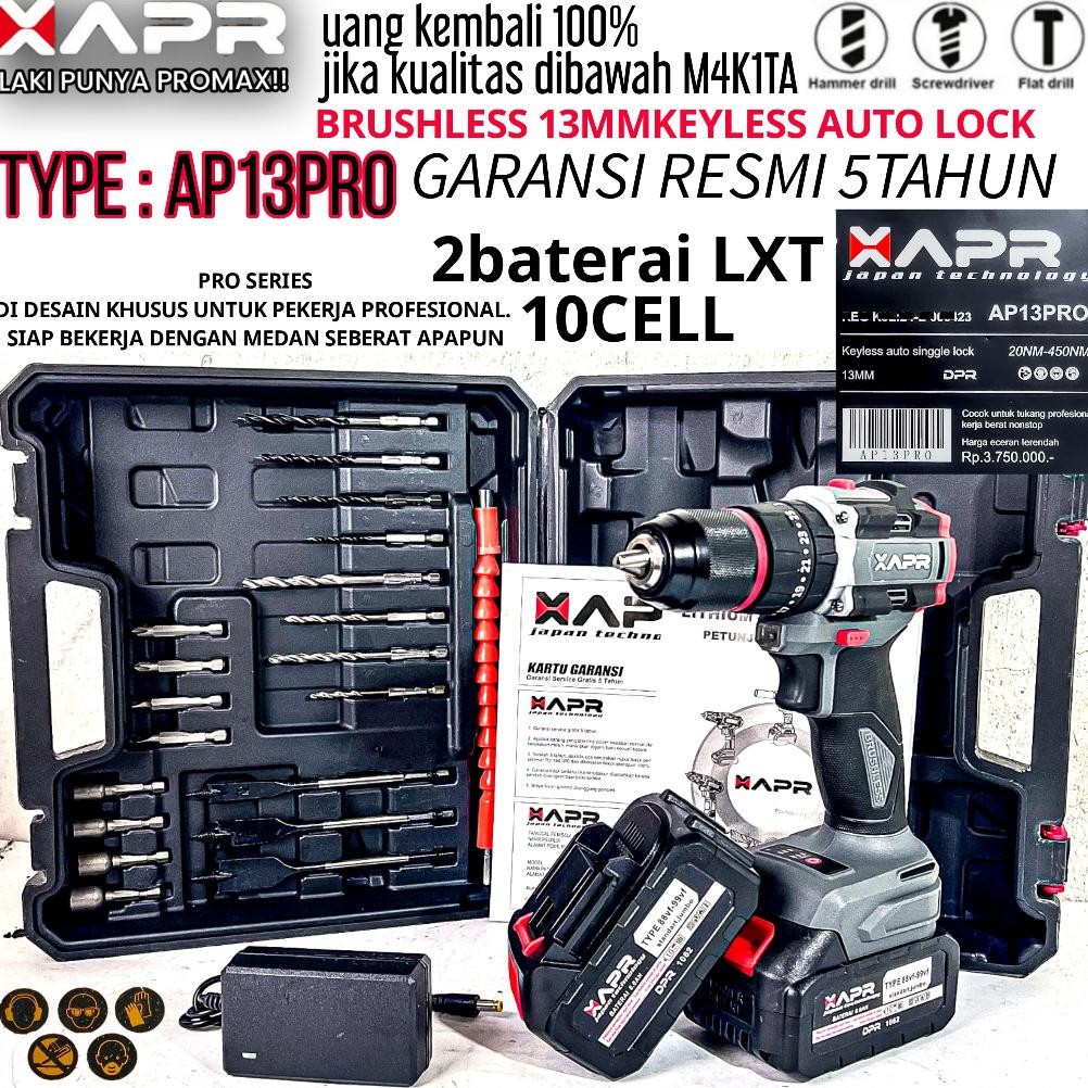 APR BOR BRUSHLESS AP13PRO 13 MM AKSESORIS PREMIUM BESI BETON BAJA SEKRUP BAUT UNTUK KERJA PROFESIONA