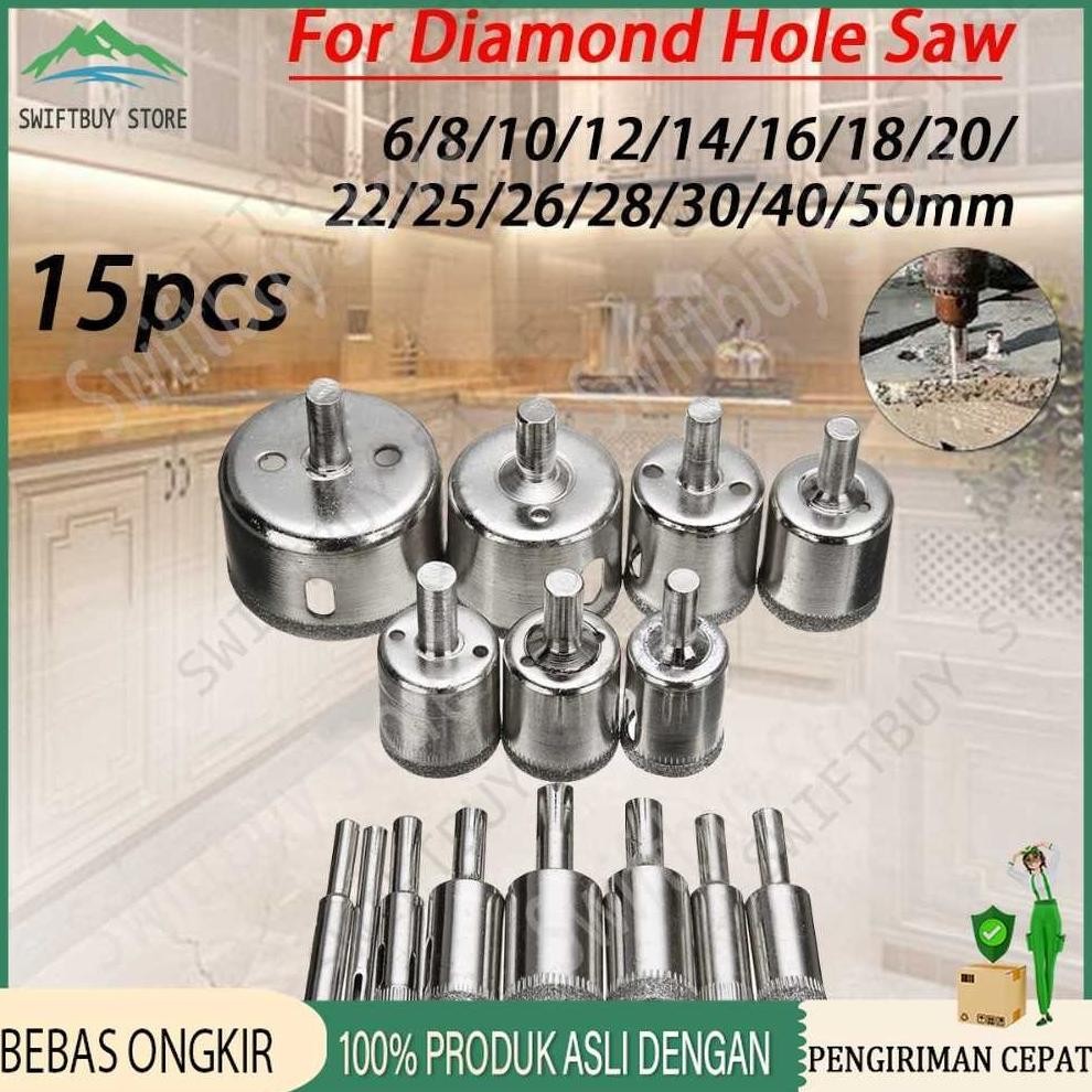 15 Pcs  Mata Bor Hole Drill Keramik Granit Kaca / Mata Bor 1 Set  Keramik Kaca Granit / Mata Bor 1 s