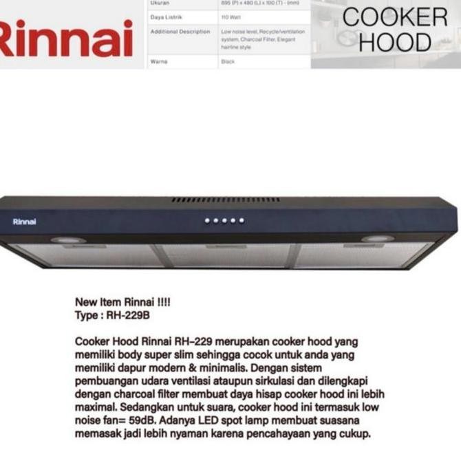Cooker Hood Rinnai 90cm 229B