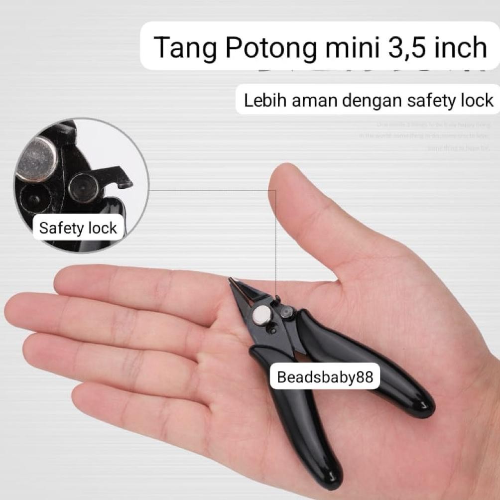 BeadsBaby88 Tang Crafting Jepit dengan safety lock lengkung lancip potong cocok untuk membuat puzzle