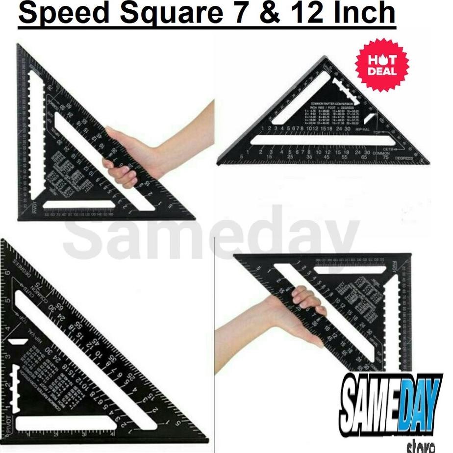 

Speed Square Penggaris Siku Segita Sudut Caenter Woodworking 7 Inch 12Inch Metric