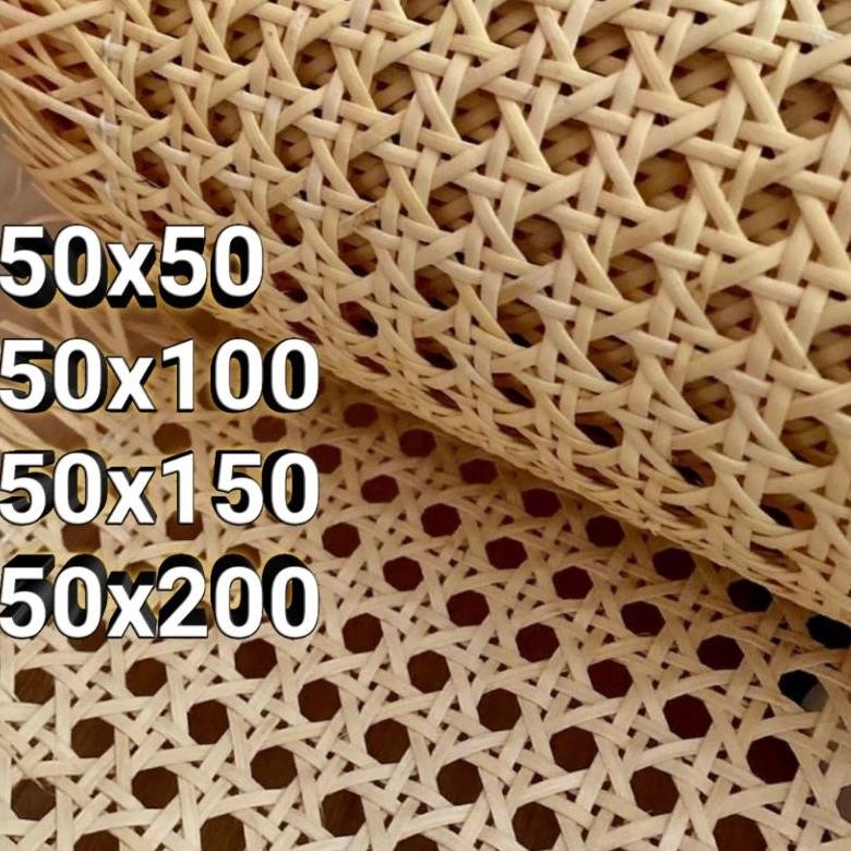 Anyaman Rotan Lembaran / Anyaman Tanjung / Anyaman Motif Bulat / Webbing Rotan Manual Tangan