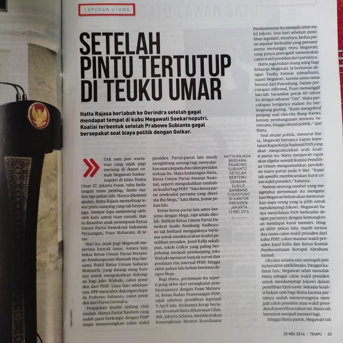 best seller] Majalah Tempo 19 - 25 mei 2014