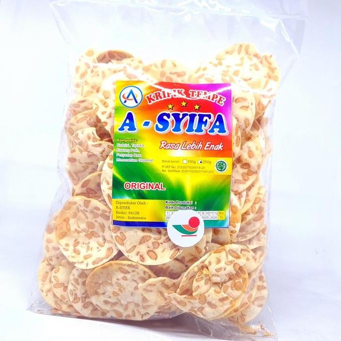 

=+=+=+] A-SYIFA KERIPIK TEMPE SAGU 250gr | KRIPIK CAMILAN OVEN PANGGANG HALAL