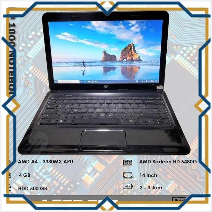 [ART] HP 1000 NOTEBOOK PC - AMD A4 - RAM 4 GB - NORMAL SEMUA SIAP PAKAI