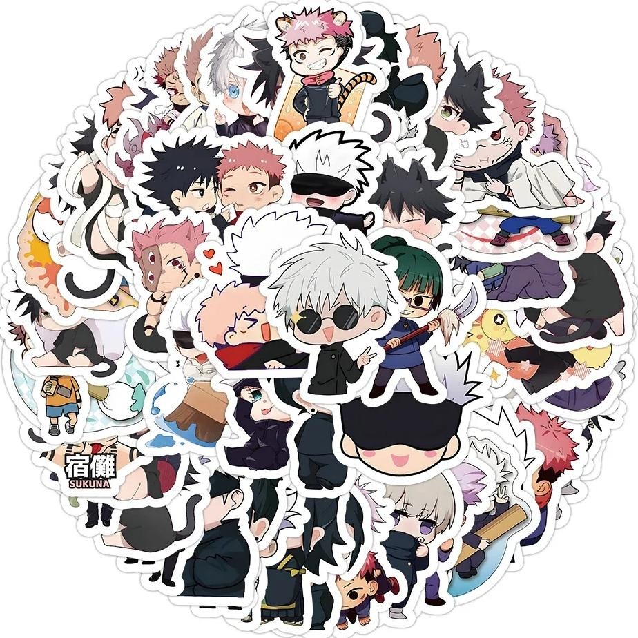 

60Pcs Cute Kawaii Jujutsu Kaisen Sticker For Luggage Phone Case Laptop Notebook Decals Kids Gift