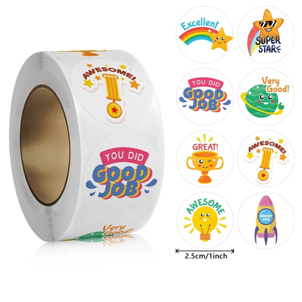 

100-500Pcs Teacher Reward Sticker Motivational Phrases Stickers For Kids School Student Classic Toys Cute Stationery Stickers