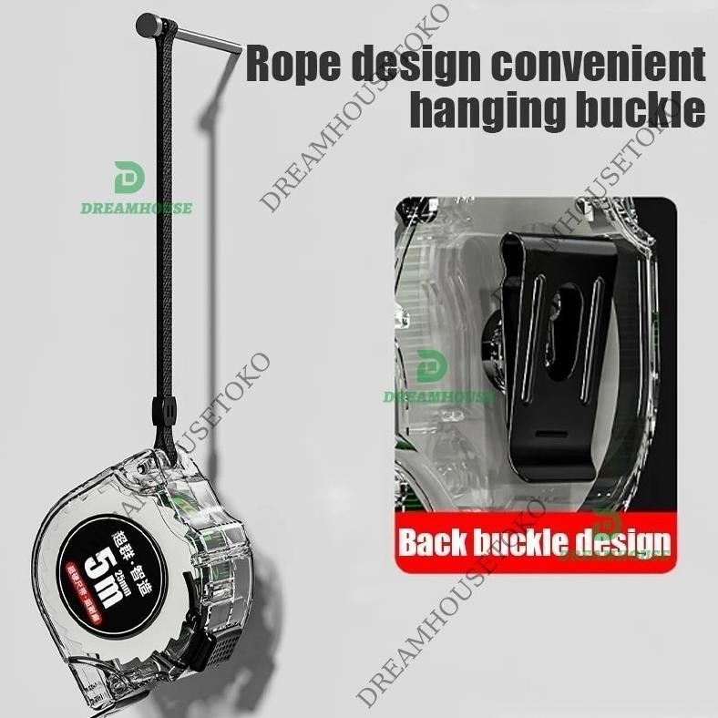 Meteran Anti Karat Transparan Meteran Gulung/Meteran Baja Anti Karat Meteran Tukang Bangunan 10/7.5/