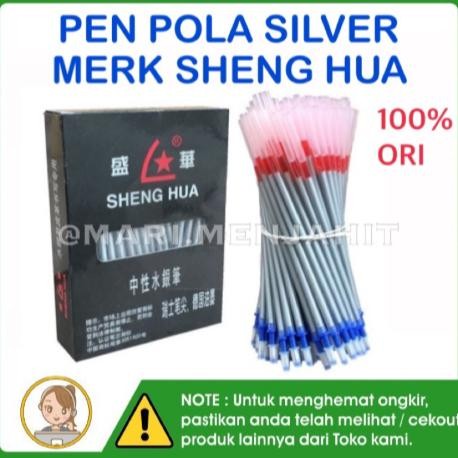 

Sheng hua / Refill Pen Silver Bolpen Kulit Leather Pen Penanda Pola - PER BOX - 100PCS Berkualitas