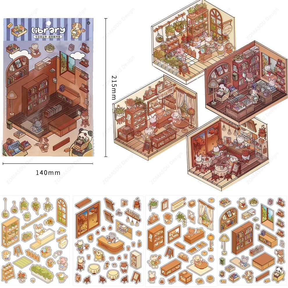 

Wholesale Pet 3D Animal Scene Sticker Cute Cartoon Pocket Diy Scene Landscaping Sticker Stacking Sticker For Kid Child Adults