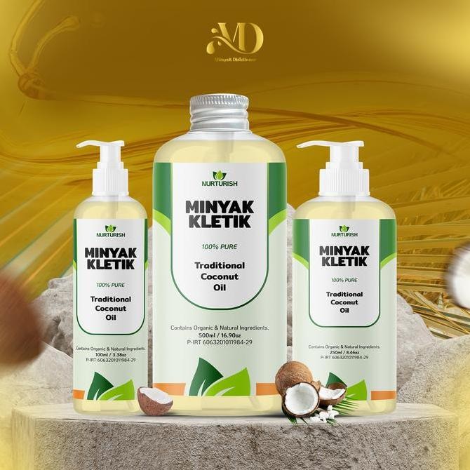 

JH8 Minyak Kletik Kelapa Murni - Traditional Coconut Oil Bukan VCO - Varian 100ml 250ml 500ml - Nurturish