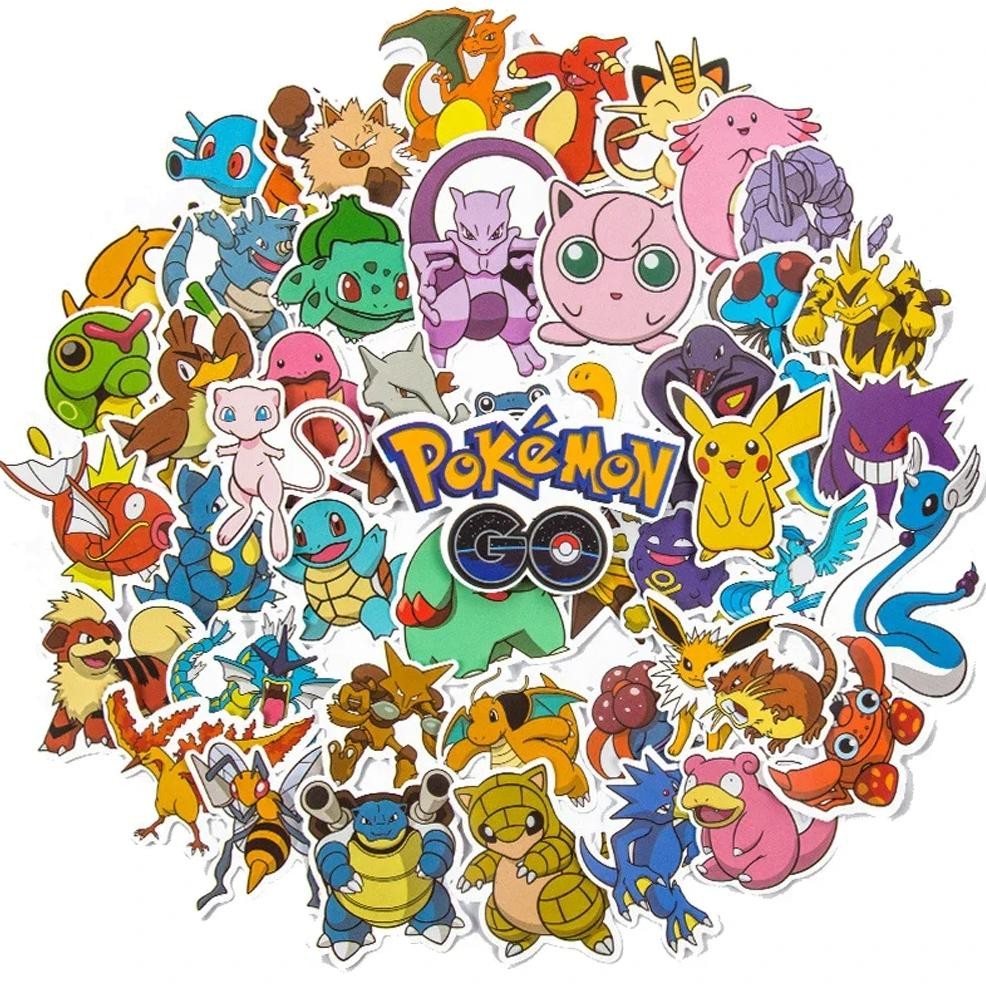 

50Pcs Anime Pokemon Cute Stickers Graffiti Decoration Diy Skateboard Phone Fridge Bike Cartoon Decals Sticker For Kid Toy Gift