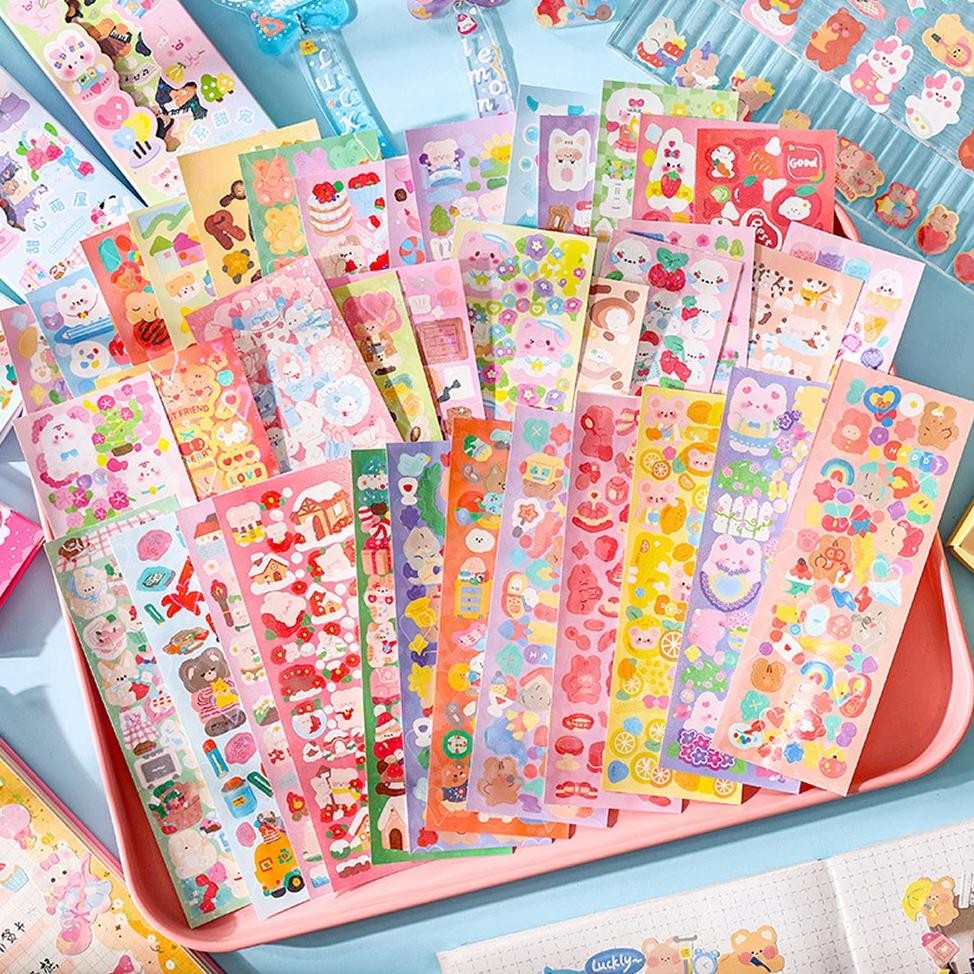 

200P Kawaii Stickers For Kids Cute Stationary Aesthetic Diary Decoration Art Supplies Stickers For Scrapbooking Lot Korean Paper