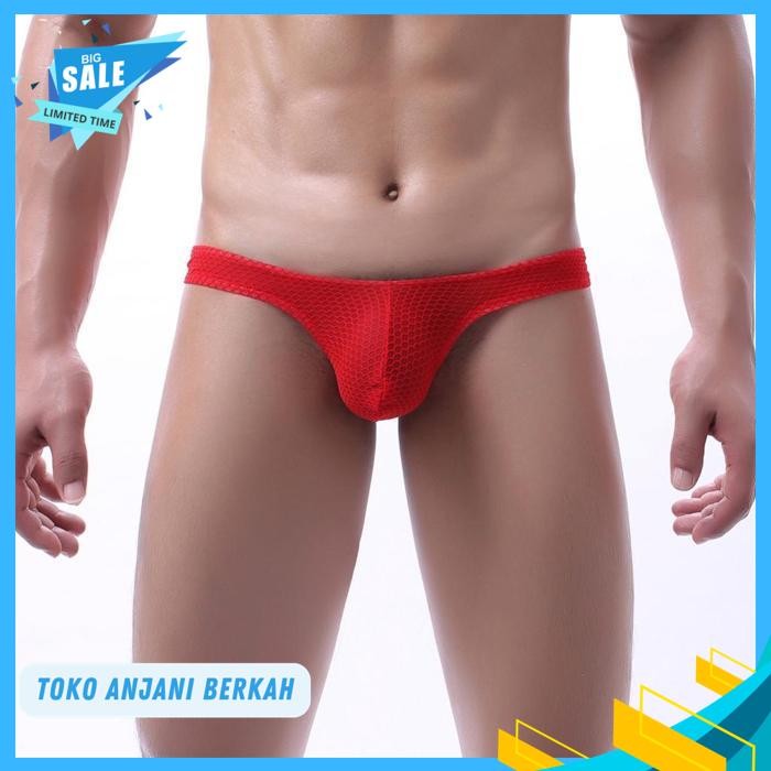MESH THONG PRIA CELANA DALAM THONG PRIA THONG JALA JARING RED DR / MESH THONG PRIA CELANA DALAM THON