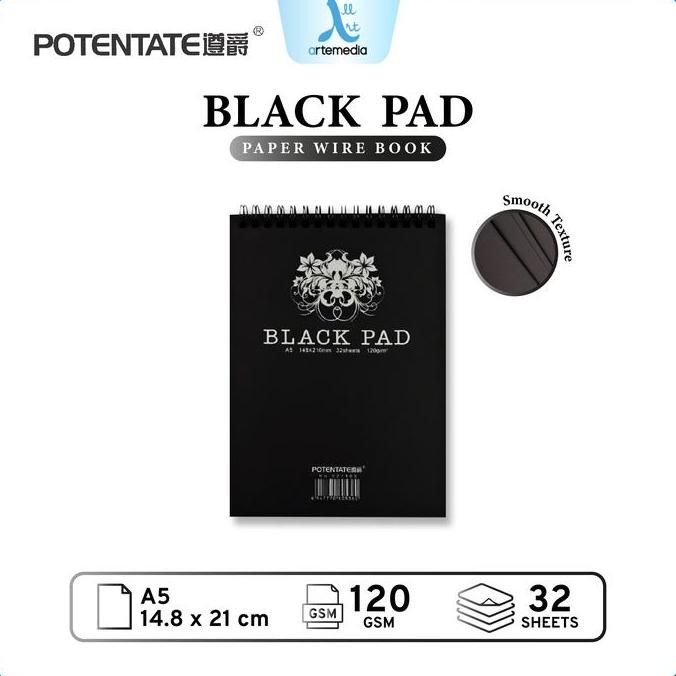 

Sale Buku Sketsa Potentate Black Paper A5 Wire Bound Sketchbook