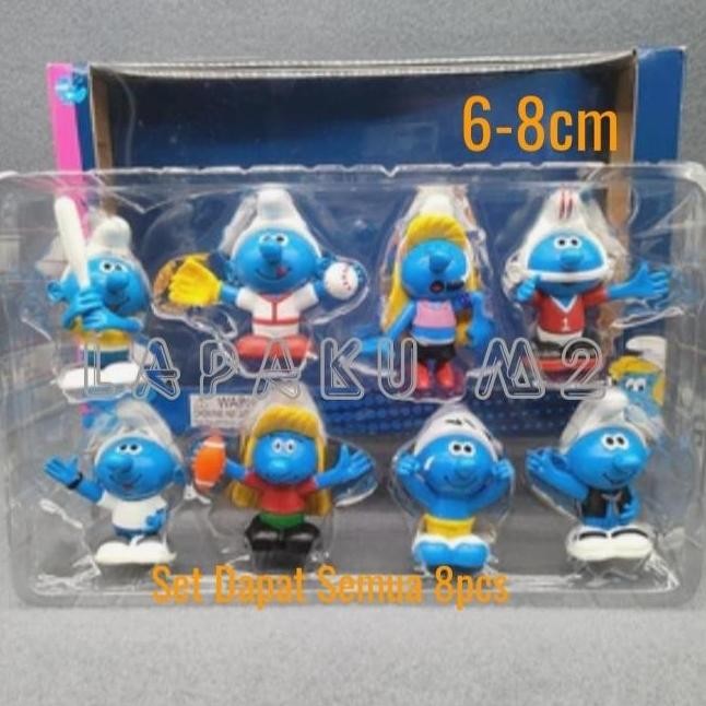 Update Action Figure The Smurfs Papa Smurfs Brainy Smurfs Set isi 8pcs lapaku72 Buru Order