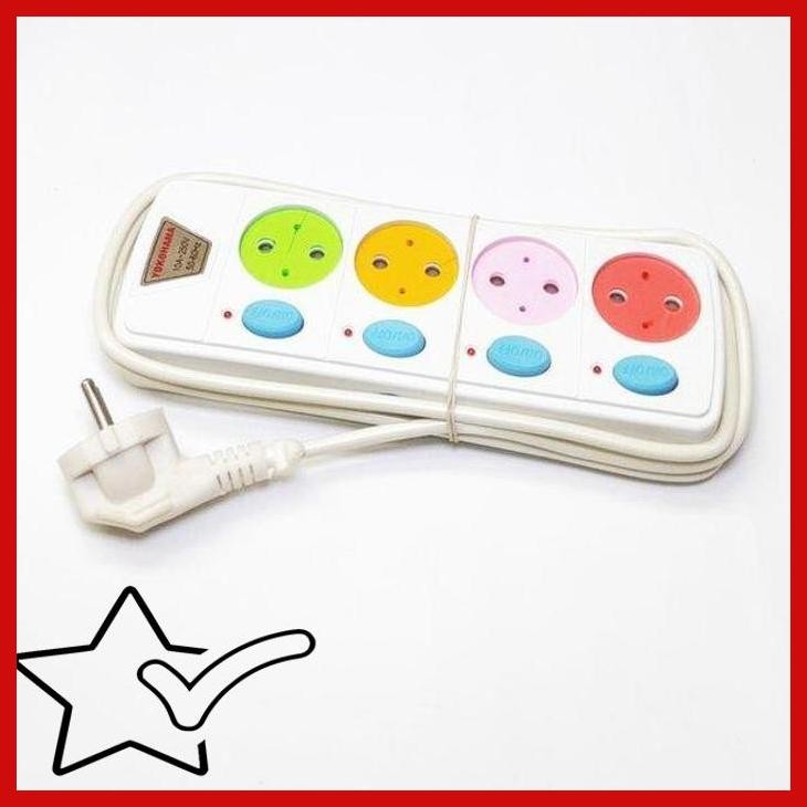 [TKR] YOKOHAMA STOP KONTAK LISTRIK 4 LUBANG COLOKAN WITH SAKLAR SWITCH 1,8M
