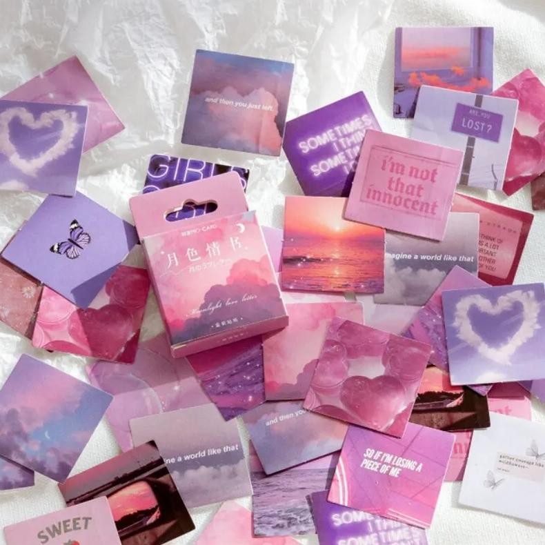 

Cute Stickers Hand Account Decorative Diy Box Sticker Moonlight Love Letter Series