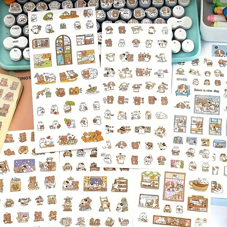 

1 Sheet Paper Stickers Cute Cartoon Animal Decorative Material Stickers For Collage Scrapbooking Diy Journaling