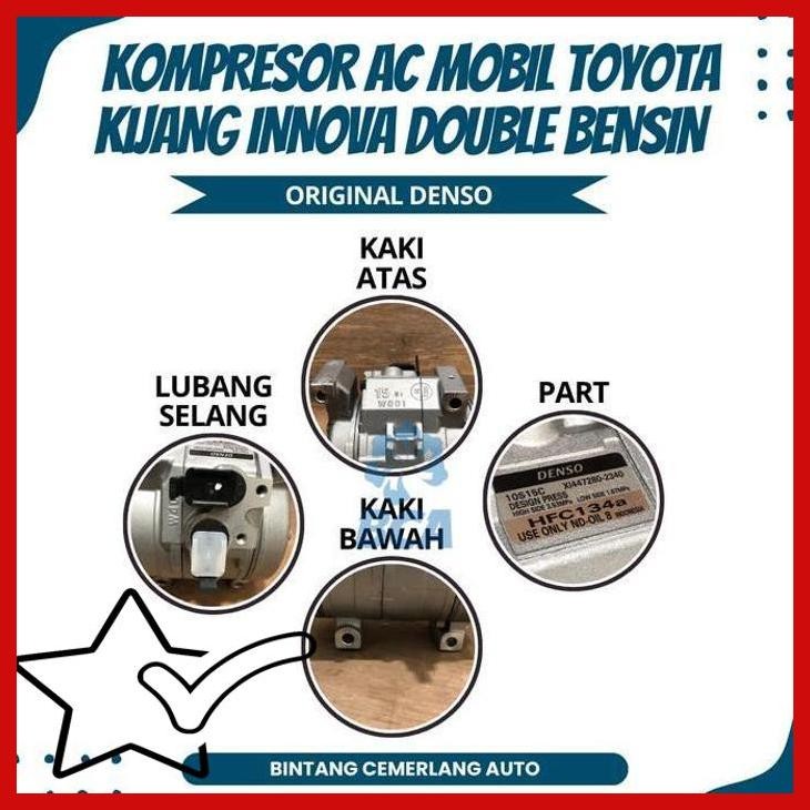 [TGA] KOMPRESOR AC MOBIL TOYOTA KIJANG INNOVA DOUBLE BENSIN DENSO ASLI
