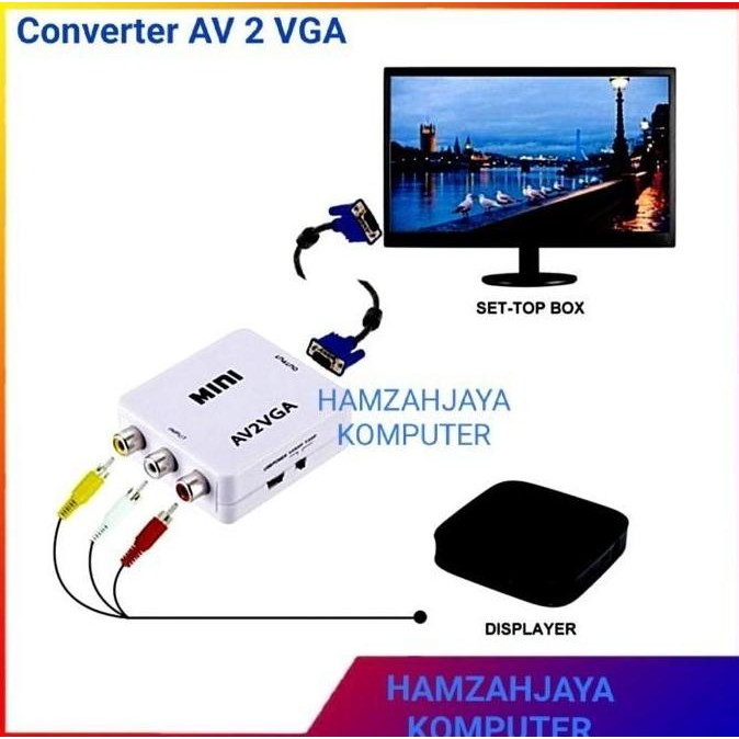 AV2VGA KONVERTER AV RCA TO VGA CONVERTER PS2 KE MONITOR