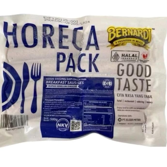 

JH8 Bernardi Sosis Sapi Horeca CL 500gr Frozen Food