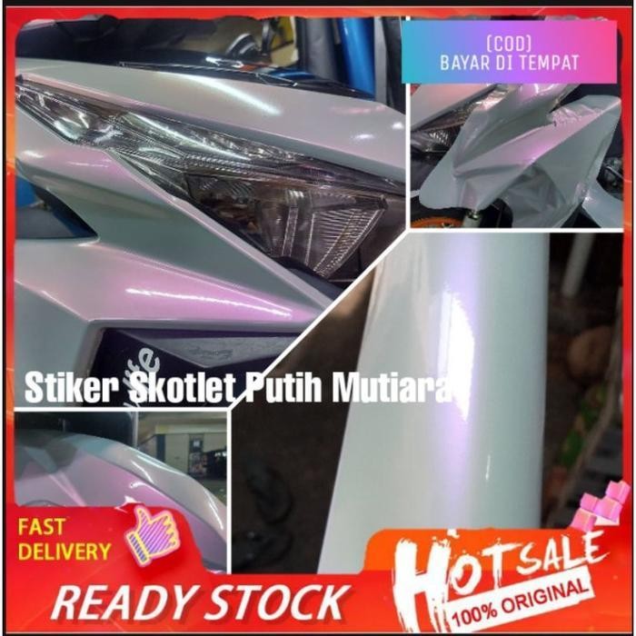 Gg Stiker Putih Mutiara Skotlet Putih Mutiara L50Cm Skotlet Bunglon Scotlet Putih Glossy Motor Motor