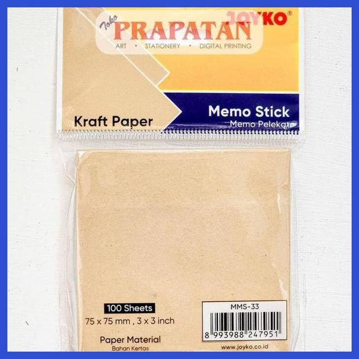

( SEKOLAH / LUKIS ) SALE JOYKO KRAFT PAPER STICKY NOTE MMS-33 | NOTES MEMO TEMPEL (SENI / MENGGAMBAR / ART / KERAJINAN ) PACKING AMAN